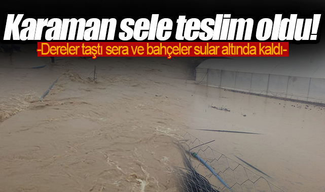 Karaman'da sel felaketi! Dereler taştı, sera ve bahçeler su altında kaldı