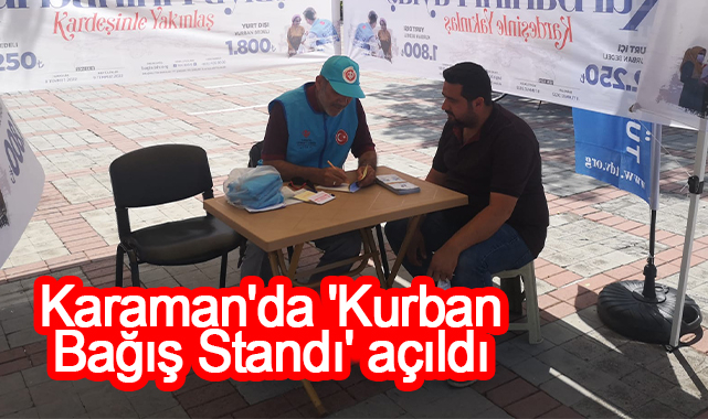 Karaman'da 'Kurban Bağış Standı' açıldı