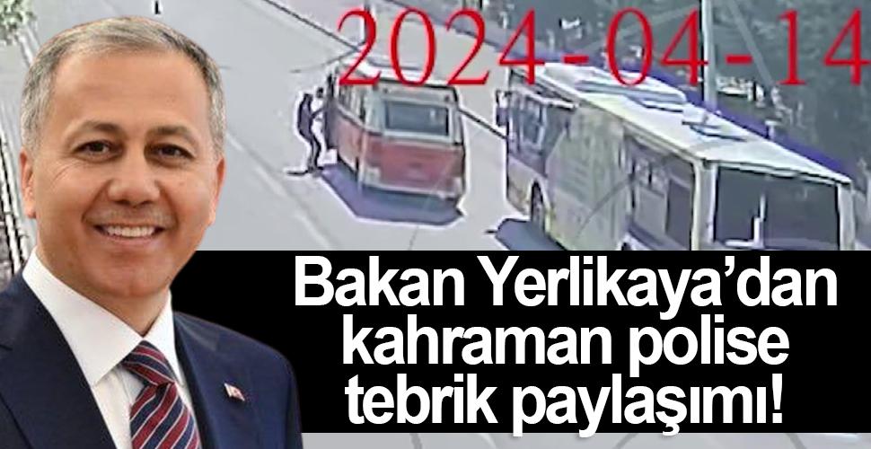 İçişleri Bakanı Ali Yerlikaya, Karaman'da ki kahraman polis memurunu tebrik etti